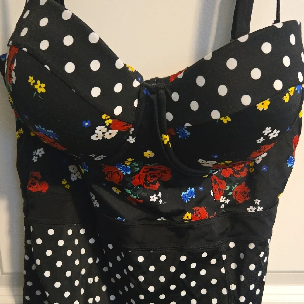 Torrid Black Floral Swimsuit
